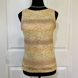 IZ Byer Ombré Striped Sequin Sleeveless Top Size Large